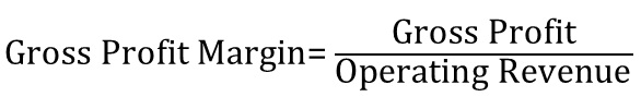 gross profit margin = gross profit / operating revenue