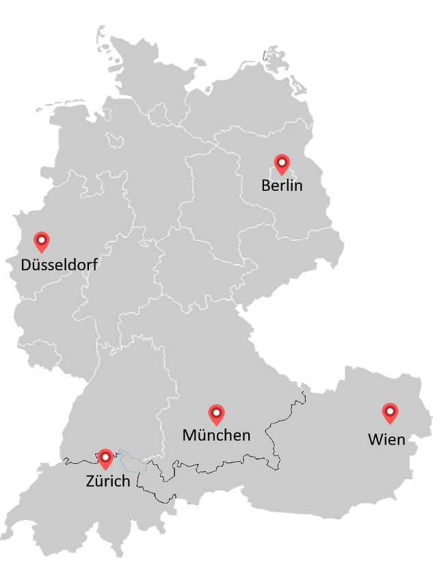 Standorte von Kearney in Deutschland und weiteren Ländern