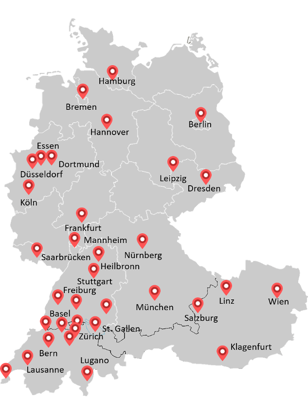 Locations of EY in Germany and other countries