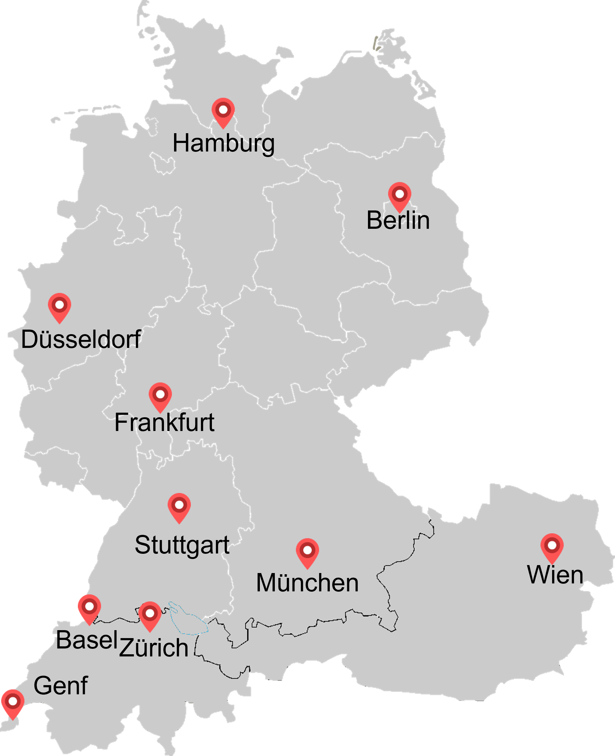 Standorte von EY-Parthenon in Deutschland und weiteren Ländern