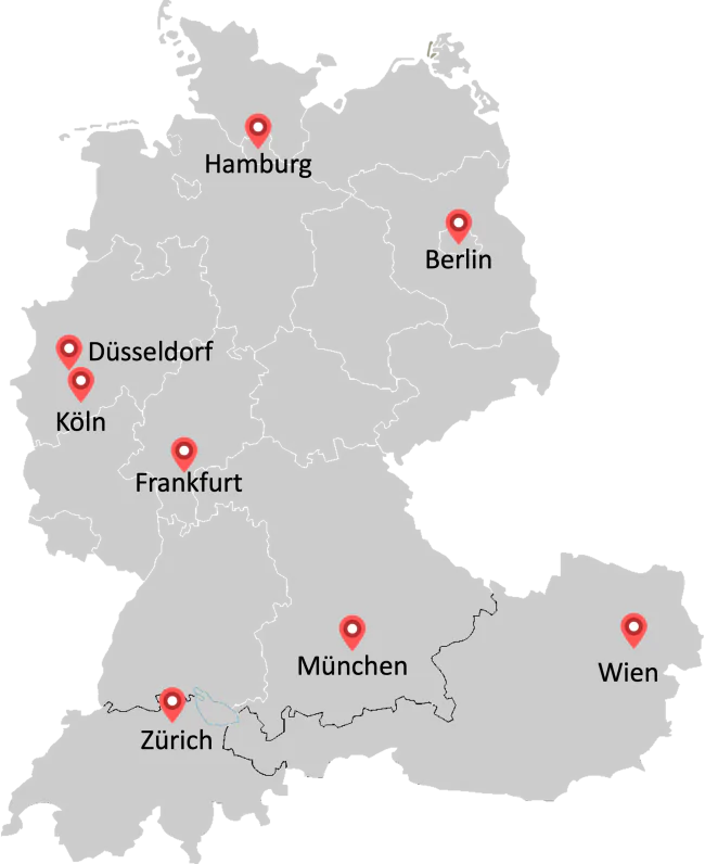 Standorte von Horn & Company in Deutschland und weiteren Ländern