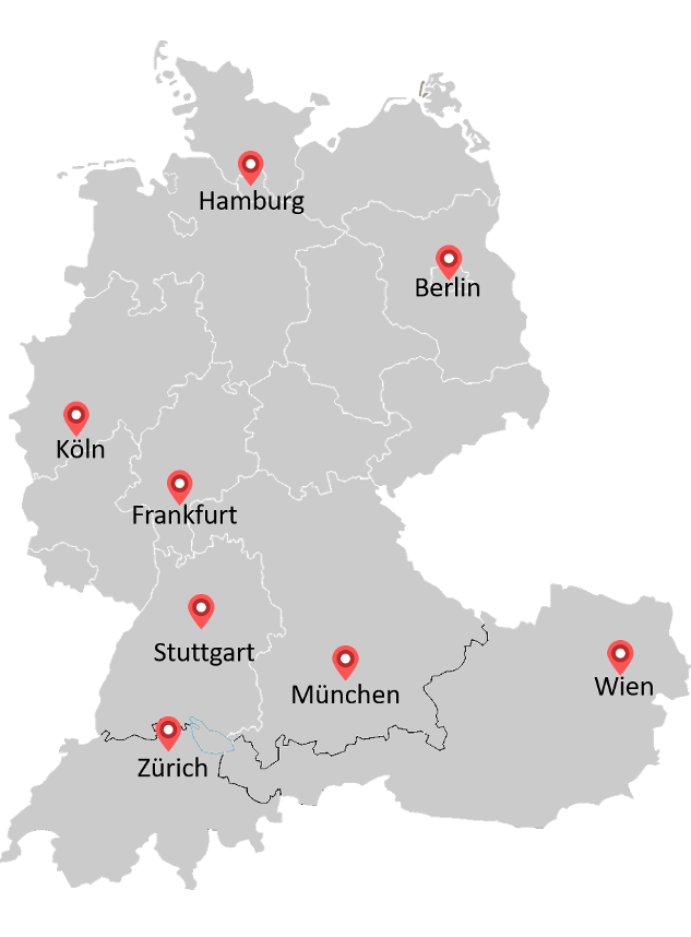 Karte mit Capgemini Invent Standorten