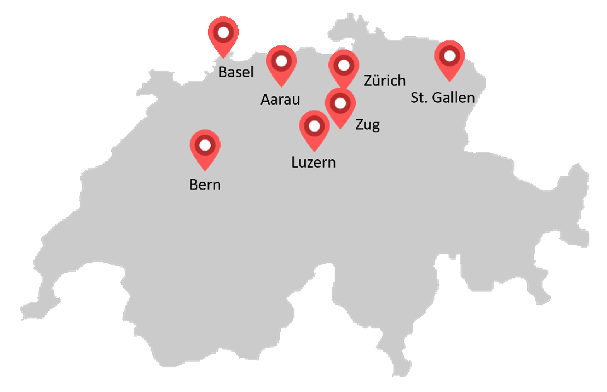 Map of EY - Switzerland locations