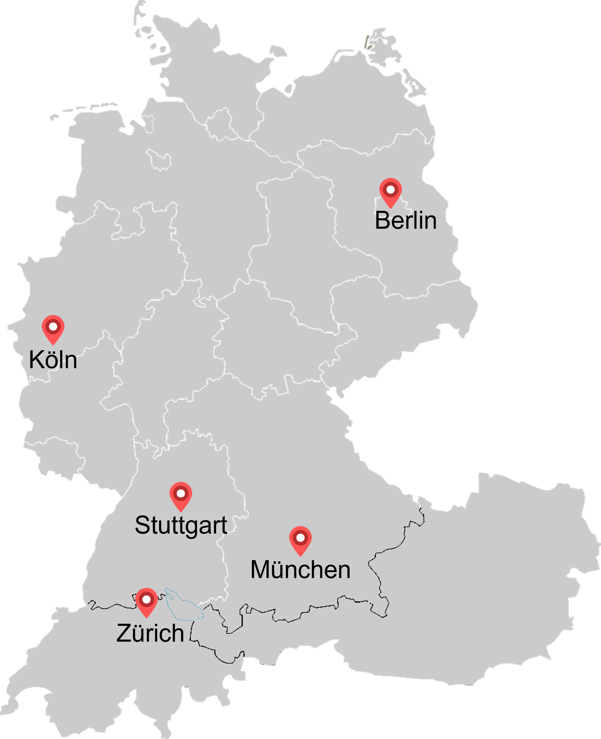 Karte mit Fichtner Management Consulting AG (FMC) Standorten
