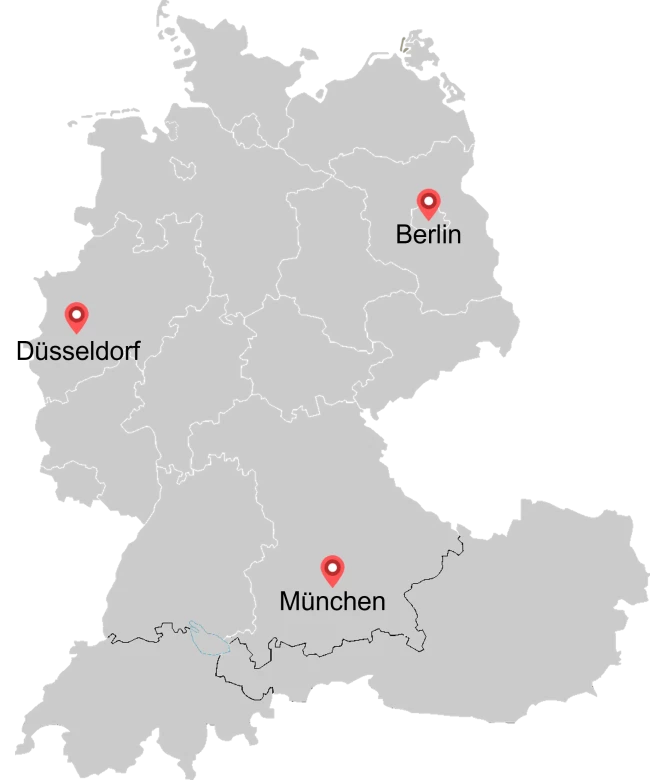 Karte mit Prokura Standorten
