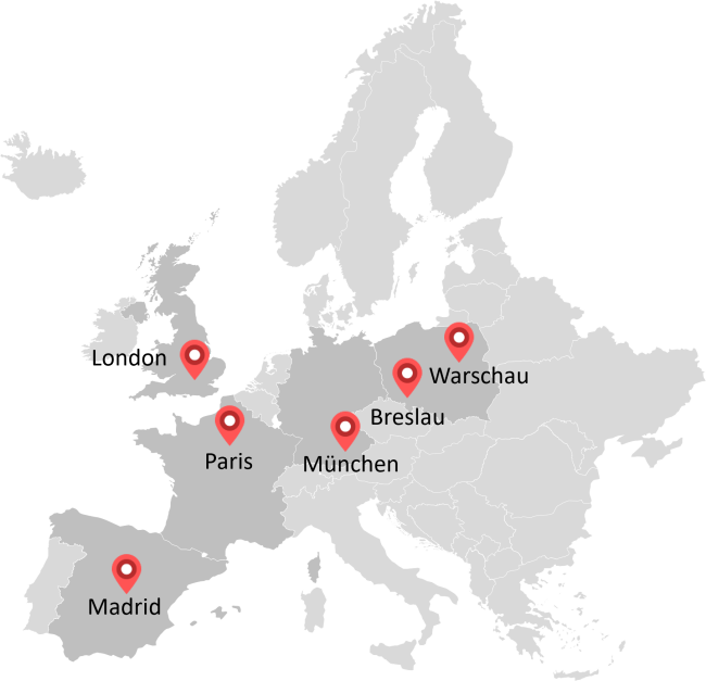 Standorte von L.E.K. Consulting in Deutschland und weiteren Ländern