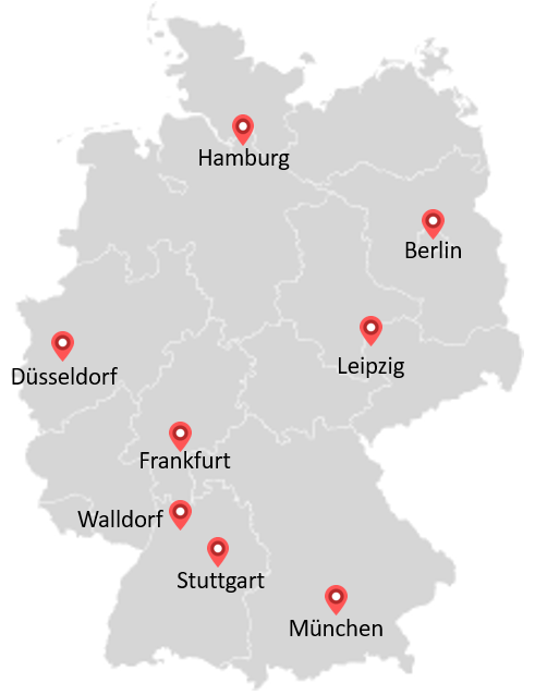 Karte mit BearingPoint Standorten