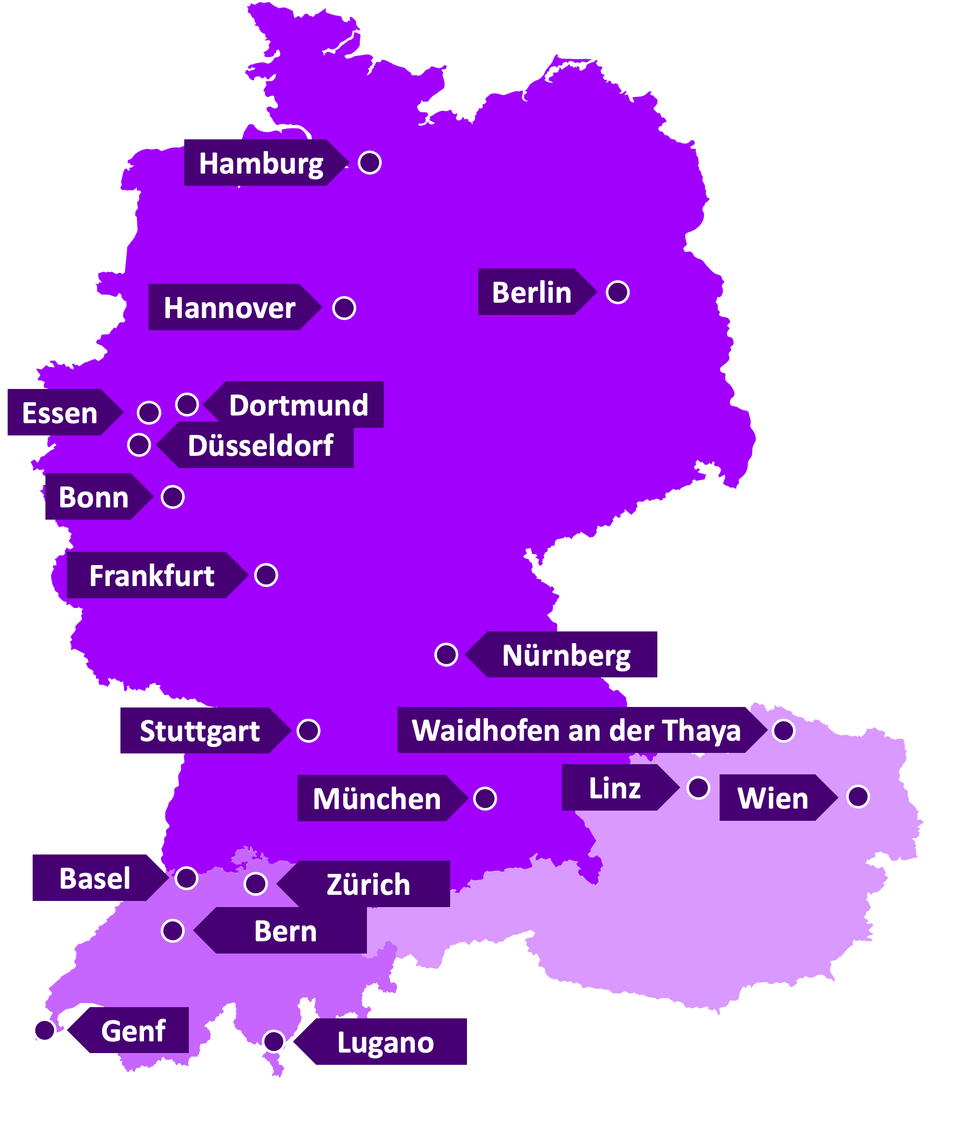Standorte von Accenture in Deutschland und weiteren Ländern