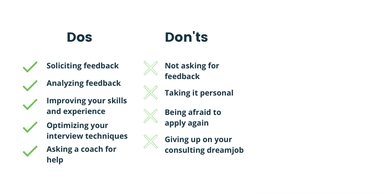 dos and don'ts when getting a rejection