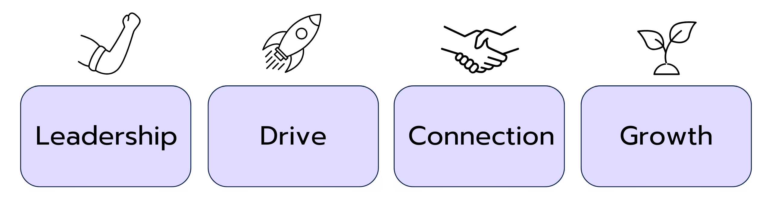 Visual showing the four McKinsey PEI dimensions: Leadership, Drive, Connection, and Growth.