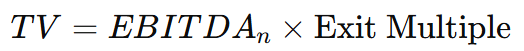 Formula for the terminal value