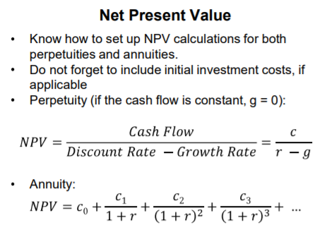 Net Present Value NPV Formula