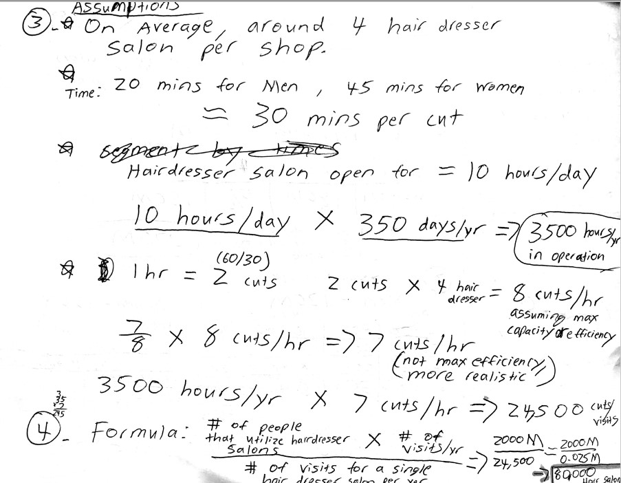 how to solve market sizing case