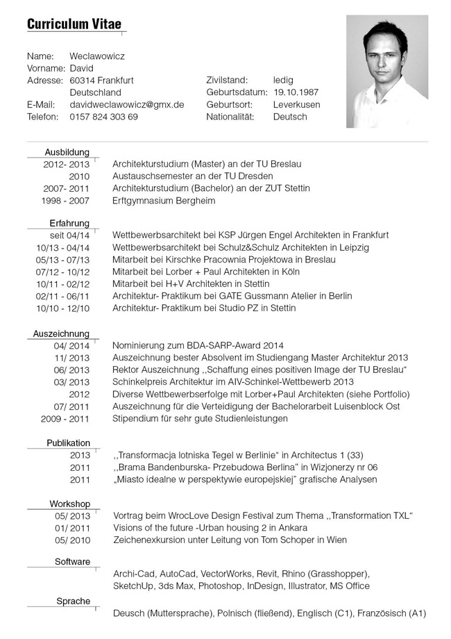 Format Of German Tabular Cv Question Preplounge Com